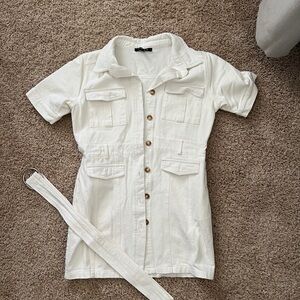 White Denim Dress (Size small)
